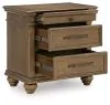 Ashley Furniture PCB782-93 Karallin - Three Drawer Night Stand - Medium Brown