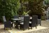 Ashley Furniture P792/625/601(2)/601A Beachcroft - 7 Pc. - Outdoor Dining Table, 4 Side Chairs, 2 Arm Chairs - Black / Light Gray