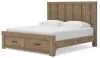 Ashley Furniture PCB2844B7 Ashley Furniture PCB2844B7 Oliandon - King Panel Storage Bed - Light Brown