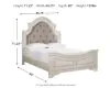 Ashley Furniture B743B2 Realyn - Queen Upholstered Panel Bed - Chipped White