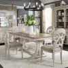 Liberty Furniture 652-DR-5TRS Farmhouse Reimagined - 5 Piece Trestle Table Set - Antique White / Chestnut Tops