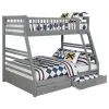 CoasterEssence 460182 Ashton - 2-Drawer Wood Twin Over Full Bunk Bed - Gray
