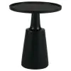 CoasterEssence 915109 Ixia - Round Solid Mango Wood Accent Side Table - Black Stain