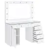 CoasterEssence 931143 Acena - 7-Drawer Vanity Set With Lighting - White High Gloss