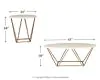 Ashley Furniture T385-13 Tarica - Occasional Table Set (Set of 3) - White / Metallic