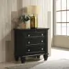 CoasterEssence 201322 Sandy Beach - 3-Drawer Nightstand - Black