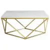 CoasterEssence 700846 Meryl - Square Faux Marble Top Coffee Table - White And Gold