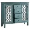 CoasterEveryday 950736 Rue - 4-Drawer Wood Trellis Accent Storage Cabinet - Blue
