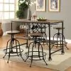 Furniture of America CM3803PC-2PK Silvia - Counter Height Stool (Set of 2) - Black / Medium Oak