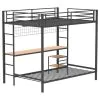 Coaster Fine Furniture 460209BLKB1 Campus - Full over Twin Posts, Front & Rear Guard Rails, Ladder, tube, Box 1 of 2 - Matte Black