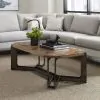 Pulaski Furniture P301727 Rustic Cocktail Table With Metal Base - Dark Brown
