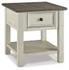 Ashley Furniture T637-3 Bolanburg - Rectangular End Table - White / Brown / Beige