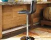 Ashley Furniture D120-130 Ashley Furniture D120-130 Bellatier - Tall UPH Swivel Barstool(Set of 2) - Black / Chrome Finish