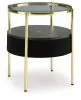 Ashley Furniture A4000669 Nedman - Accent Table With Speaker - Black / Gold Finish