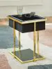 Ashley Furniture A4000681 Rexwell - Accent Table With Speaker - Black / Gold Finish
