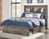 Ashley Furniture B211B44 Ashley Furniture B211B44 Drystan - Full Bookcase Bed With 2 Side Drawers - Brown / Beige
