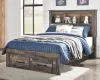 Ashley Furniture B211B21 Ashley Furniture B211B21 Drystan - Full Bookcase Bed With 2 Storage Drawers - Brown / Beige