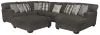 Jackson Furniture Industries 5473/62/30/76/28-58 Crawford - 3 Piece Sectional With RSF Chaise, 10 Included Accent Pillows And Cocktail Ottoman - Dark Gray