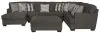 Jackson Furniture Industries 5473/72/30/75/28-58 Jackson Furniture Industries 5473/72/30/75/28-58 Crawford - 3 Piece Sectional With LSF Chaise, 10 Included Accent Pillows And Cocktail Ottoman - Dark Gray