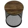 CoasterEssence 935990 Aurora - Round Drum Base Accent Side Table - Natural And Black