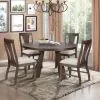 New Classic 40-4124-DR4C Chestnut Ridge - 5 Piece Dining Room Set (Round 47