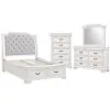 New Classic 00-493W-34C New Classic 00-493W-34C Lyndhurst - 5/0 Queen 4 Piece Bedroom Set (Bed, Dresser, Mirror, Chest) - White
