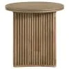 Coaster Fine Furniture 722937 Adina - Round Wood Side End Table - Distressed Light Brown