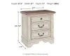 Ashley Furniture B743-93 Realyn - Three Drawer Night Stand - White / Brown / Beige