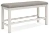 Ashley Furniture D642-09 Robbinsdale - Dbl Counter Height Upholstered Dining Bench - Antique White