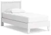 Ashley Furniture EB1810/230/231/155/111/292(2) Ashley Furniture EB1810/230/231/155/111/292(2) Hallityn - 6 Pc. - Bookcase, Dresser, Twin Panel Platform Bed, 2 Nightstands - White