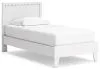 Ashley Furniture EB1810/230/231/155/111 Ashley Furniture EB1810/230/231/155/111 Hallityn - 4 Pc. - Bookcase, Dresser, Twin Panel Platform Bed - White