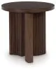 Ashley Furniture T689-6 Korestone - Round End Table - Dark Brown