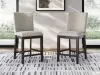 Ashley Furniture D618-124 Neymorton - Upholstered Barstool (Set of 2) - Dark Grayish Brown