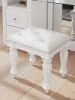 Ashley Furniture PCB1819-01 Kozlani - Vanity Upholstered Stool - White
