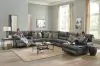 Jackson Furniture Industries 43/66/64/68/65/69/63-28 Jackson Furniture Industries 43/66/64/68/65/69/63-28 Como - 7 Piece Italian Leather Match Manual Reclining Sectional With 2 Reclining Seats And RSF Chaise - Steel