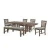 New Classic 40-3412-D4CB New Classic 40-3412-D4CB Harrisburg - Dining Table & 4 Chairs & Bench - Brown