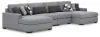 Benchcraft® 61305S9 Benchcraft® 61305S9 Bealton - 4-Piece Sectional With Double Chaise - Salt And Pepper