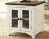 Ashley Furniture T459-3 Wystfield - Rectangular End Table - 2 Doors - White / Brown