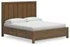 Ashley Furniture B974/31/36/58/56/50/97S/92(2) Ashley Furniture B974/31/36/58/56/50/97S/92(2) Cabalynn - 8 Pc. - Dresser, Mirror, King Panel Bed With Storage, 2 Nightstands - Light Brown