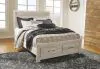 Ashley Furniture B331/31/36/57/54S/95/B100-13 Ashley Furniture B331/31/36/57/54S/95/B100-13 Bellaby - 6 Pc. - Dresser, Mirror, Queen Platform Bed with 2 Storage Drawers - Whitewash