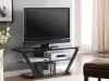 CoasterEssence 701370 Donlyn - 2-Tier Metal TV Stand With Glass Shelves - Black
