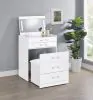 Coaster Fine Furniture 930208 Danbury - 3-Drawer Makeup Vanity & Stool Set - White High Gloss