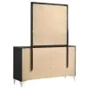 Coaster Fine Furniture 224993M Lucia - 6-Drawer Dresser And Mirror - Black