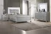 New Classic 02-9698S-34N New Classic 02-9698S-34N Valentino - Queen 4 Piece Bedroom Set (Bed, Dresser, Mirror, Nighstand) - Silver