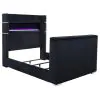 Coaster Fine Furniture 315868BLKQ Tisdall - Queen Flame Visualizer Wingback TV Bed - Black