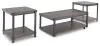 Ashley Furniture T393-13 Wilmaden - Occasional Table Set (Set of 3) - Gray / Black