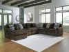 Ashley Furniture 98104S23 Ashley Furniture 98104S23 Midnight-Madness - 6-Piece Sectional With LAF Corner Chaise - Chocolate