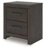 Ashley Furniture B3789-92 Prendonea - Two Drawer Night Stand - Charcoal