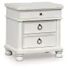 Ashley Furniture PCB823-93 Rowlenstown - Three Drawer Night Stand - Antique White