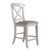 Liberty Furniture 303W-B300124 Ocean Isle - Upholstered X Back Counter Chair - Antique White